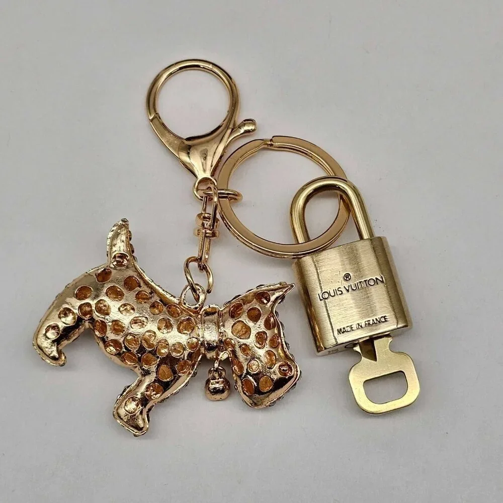 Authentic Louis Vuitton Gold Padlock 🔒 Key Set w/ Unbranded Bag Charm